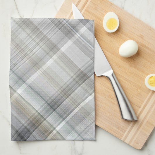 Blau/Grau/Tan Kariert Geschirrtuch (Viertel Falte)
