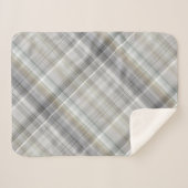 Blau/Grau/Tan Kariert Sherpadecke (Vorderseite (Horizontal))