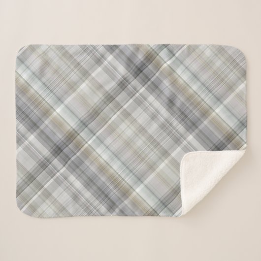 Blau/Grau/Tan Kariert Sherpadecke (Vorderseite (Horizontal))