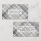 Blau/Grau/Tan Kariert Visitenkarte (Vorne/Hinten)