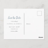 Blau-Grau und botanisch Save the Date Postkarte (Rückseite)