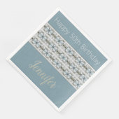 Blau-Grau und Grün Serviette (Ecke)