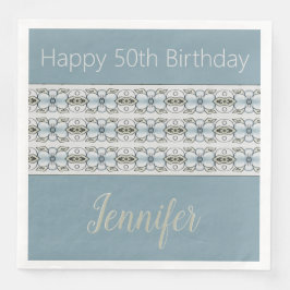 Blau-Grau und Grün Serviette