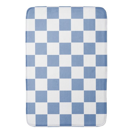 Blau/Grau und Weiß Badematte (Vorderseite Vertikal)