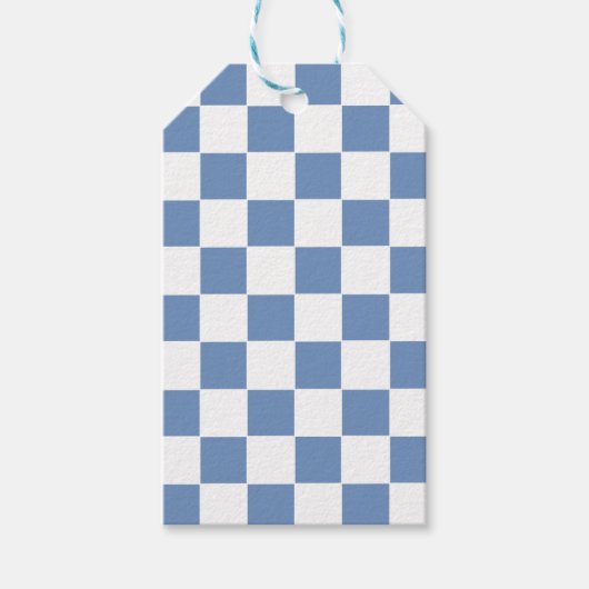 Blau/Grau und Weiß Geschenkanhänger (Vorderseite)