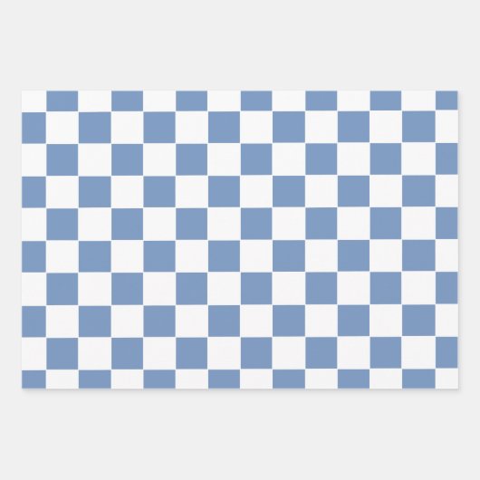 Blau/Grau und Weiß Geschenkpapier Set (Vorderseite 3)