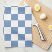 Blau/Grau und Weiß Geschirrtuch (Viertel Falte)