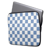 Blau/Grau und Weiß Laptopschutzhülle (Vorderseite Links)