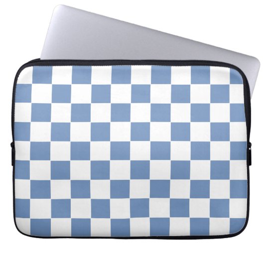 Blau/Grau und Weiß Laptopschutzhülle (Vorderseite)