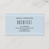 Blau grau und weiß monogramm moderne geometrische visitenkarte (Rückseite)