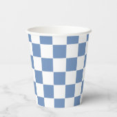 Blau/Grau und Weiß Pappbecher (Rückseite)