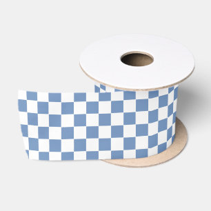 Blau/Grau und Weiß Satinband