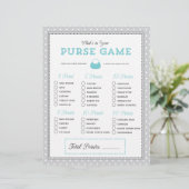 Blau & Grau Was ist in Ihrer Handtasche? Spiel (Stehend Vorderseite)