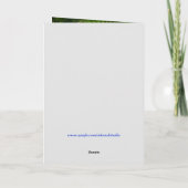 Blau, graue Blüte, Herz Hochzeit Dankeschön Karte (Rückseite)