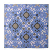 Blau-graue Farbe änderbar Elegante Damaske Fliese (Vorderseite)