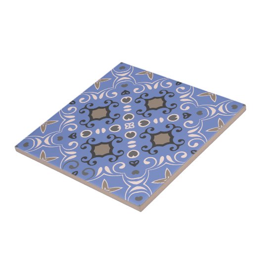 Blau-graue Farbe änderbar Elegante Damaske Fliese (Seite)