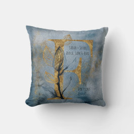 Blau-graue Farbe der Monogram-Kissen Kissen