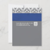 Blau, graue Liebe Herz Foto Save the Date (Rückseite)