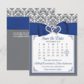 Blau, graue Liebe Herz Foto Save the Date (Vorne/Hinten)