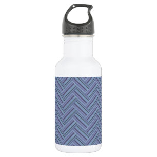 Blau-graue Streifen Doppelwebmuster Trinkflasche