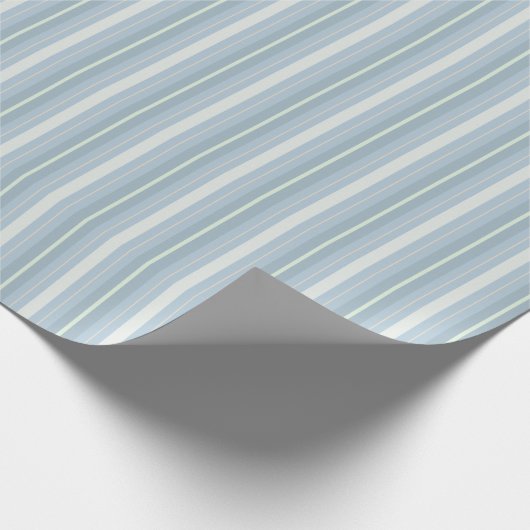 Blau-Graue Streifen Geschenkpapier (Ecke)