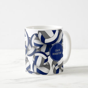 blau-graue Volleyballmannschaft Trainer Dankeschön Kaffeetasse