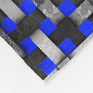 Blau-graue Web-Mosaik-Fleece-Decke Fleecedecke