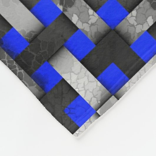 Blau-graue Web-Mosaik-Fleece-Decke Fleecedecke (Ecke)