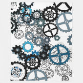 Blau-graue, weiße Gänse Steampunk Boys Dekoration Fleecedecke (Vorderseite)