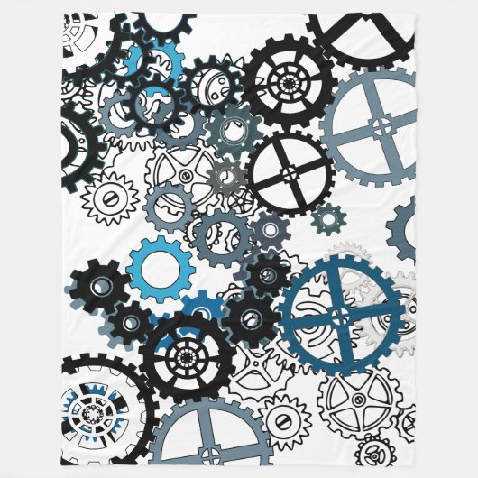 Blau-graue, weiße Gänse Steampunk Boys Dekoration Fleecedecke (Vorderseite)