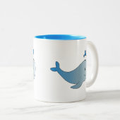 Blau-grauer Wal Zweifarbige Tasse (VorderseiteRechts)