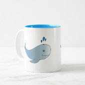 Blau-grauer Wal Zweifarbige Tasse (Vorderseite Links)