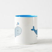 Blau-grauer Wal Zweifarbige Tasse (Mittel)