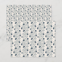 Blau-graues Blumenmuster-Schrappbuchpapier