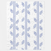 Blau-graues botanisches Aquarellmuster Fleecedecke (Vorderseite)