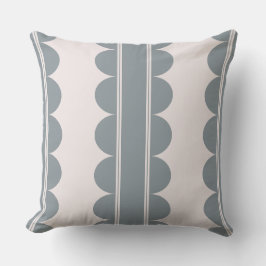 Blau-graues Kissen mit Muschelrand