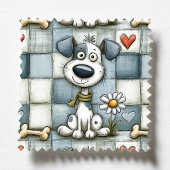 Blau-graues Patchwork-Hundemuster Haustier-Pfleger Schürze