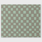Blau-graues Schachbrettmuster Modernes Geschenkpapier (Flach)