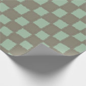 Blau-graues Schachbrettmuster Modernes Geschenkpapier (Ecke)