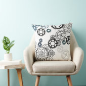 Blau-graues weißes Muster für Boys Room Dekoration Kissen (Stuhl )