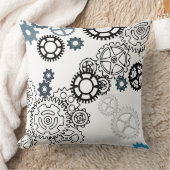 Blau-graues weißes Muster für Boys Room Dekoration Kissen (Decke)