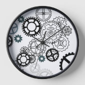 Blau-graues weißes Muster für Boys Room Dekoration Uhr (Vorderseite)