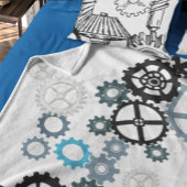 Blau-graues, weißes Muster für Jungen-Zimmerdekora Fleecedecke