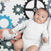 Blau-graues, weißes Muster für Jungen-Zimmerdekora Fleecedecke