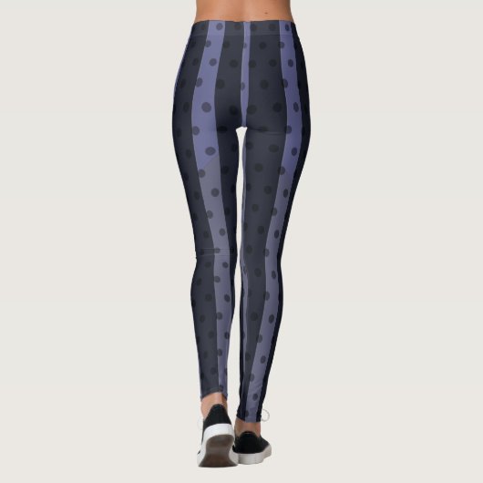 Blau/Graustreifen Polka Dot Leggings (Rückseite)