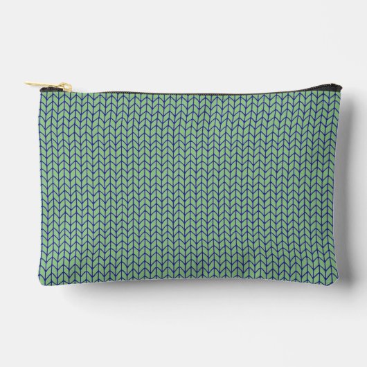 BLAU GREEN STRICK Kleines Zubehör Beutel (Vorderseite)