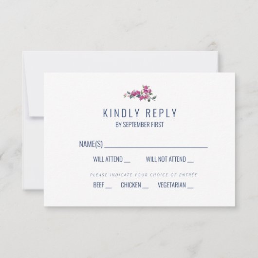 Blau-griechischer UAWG für Hochzeitsreaktion Einladung (Rückseite)