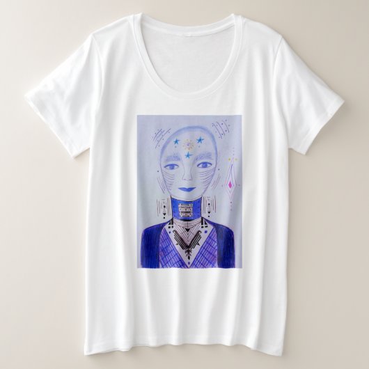 Blau Große Größe T-Shirt (Design vorne)