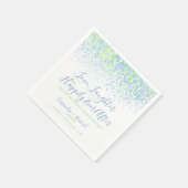 Blau grün 1. Jahr auf maßgeschneiderte Hochzeit Pa Serviette (Ecke)