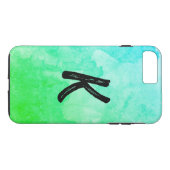 Blau grün / Aquarell / Monogramm Case-Mate iPhone Hülle (Rückseite (Horizontal))